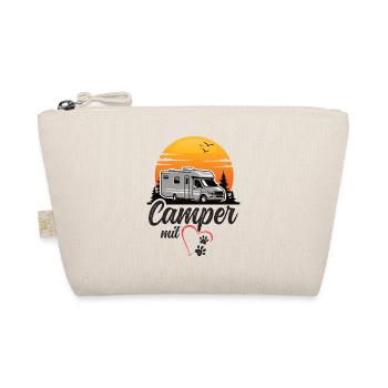 Camper with heart and paws dog camping - Organic Pouch - nature - Front