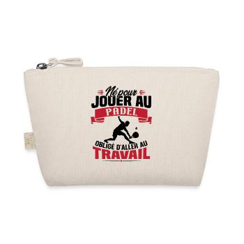 Né pour jouer au padel - Cadeau joueur de padel - Trousse biologique - nature - Devant