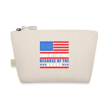 Land of the Free Because of the Brave USA American - Bio-Täschchen - Natur - Vorne