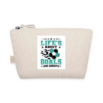 Life's About Goals And Assits Indoor Soccer Player - Bio-Täschchen - Natur - Vorne