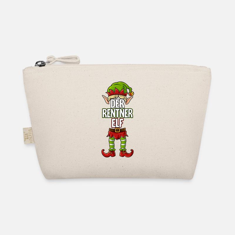 Rentner Elf Partnerlook Weihnachten - Bio-Täschchen - Natur