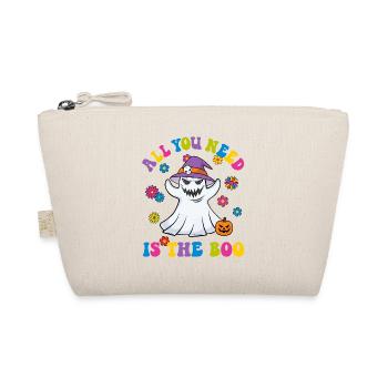 Halloween Ghost Buuh 70s Retro Flowers - Organic Pouch - nature - Front