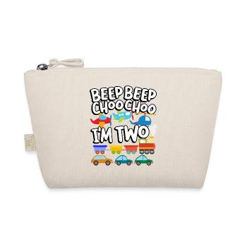 Beep Beep Choo Choo I'm Two Toy Train Car 2nd - Organic Pouch - nature - Front