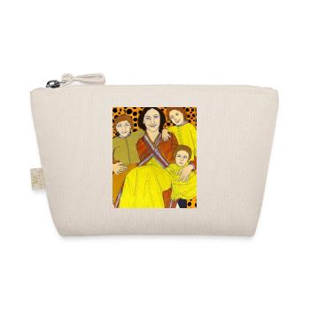 Gustav Klimt Style Portrait Einer Mama Mit Drei - Bio-Täschchen - Natur - Vorne