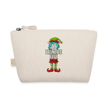 Brünette Elfe Partnerlook Weihnachten - Bio-Täschchen - Natur - Vorne