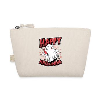 Cheerful Halloween ghost drinks wine. - Organic Pouch - nature - Front