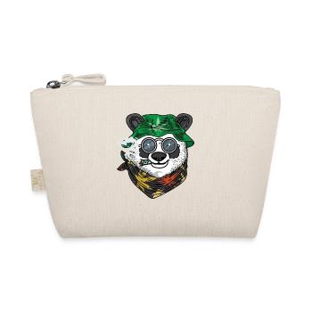 Panda Rasta Smoking Gift - Organic Pouch - nature - Front