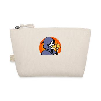 Retro Halloween Pizza Lover Ghost Grim Reaper - Organic Pouch - nature - Front