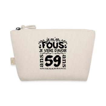 J’ai 59 ans | Je m'en fous j'ai 59 ans - Trousse biologique - nature - Devant
