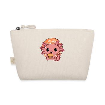 Axolotl Pet Cute Eating Burger und Getränke - Bio-Täschchen - Natur - Vorne