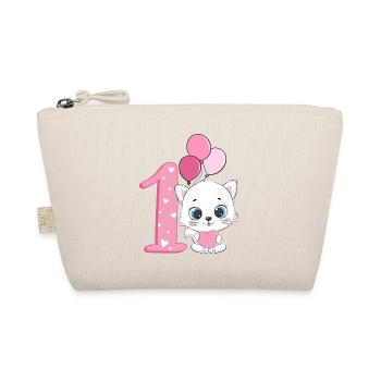 Chaton 1er anniversaire | Chemise d’anniversaire de chat | Chat - Trousse biologique - nature - Devant