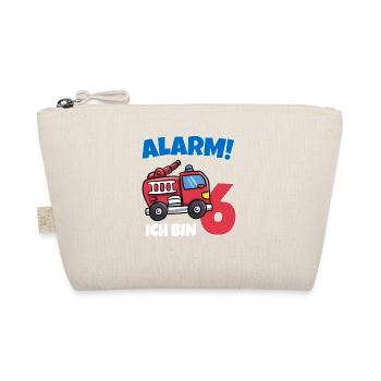 Geburtstagsshirt 6 Jahre Feuerwehr Geschenke - Bio-Täschchen - Natur - Vorne