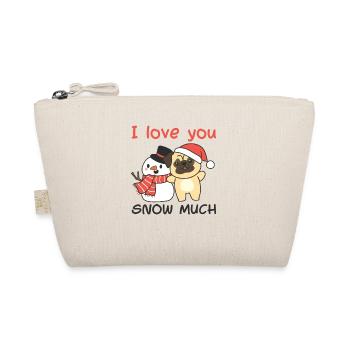 Pug I love you snow much snowman pun - Organic Pouch - nature - Front