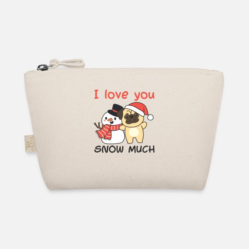 Pug I love you snow much snowman pun Organic Pouch