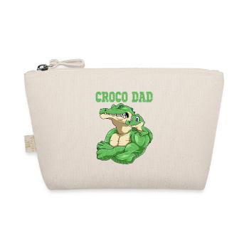 Croco Dad Crocodile Papa und Baby Vatertag - Bio-Täschchen - Natur - Vorne