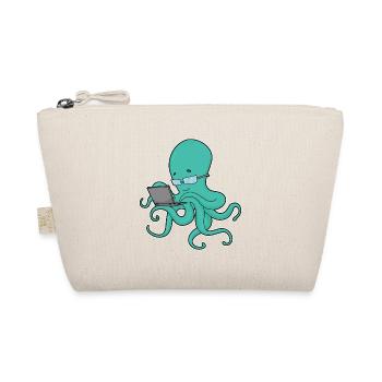 Krake Laptop - Bio-Täschchen - Natur - Vorne