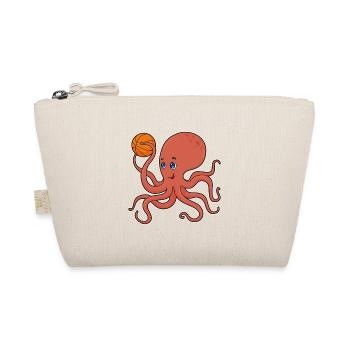 Krake Basketballspieler Basketball - Bio-Täschchen - Natur - Vorne