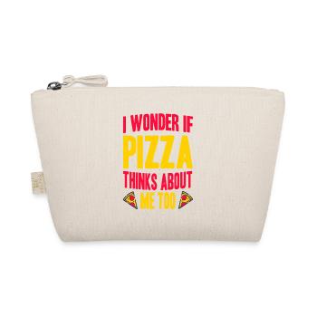 Je me demande si la pizza pense à moi trop rétro drôle - Trousse biologique - nature - Devant