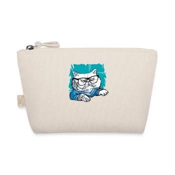 Stylish Nerd Persian Cat Beanie Glasses Tattoo - Organic Pouch - nature - Front
