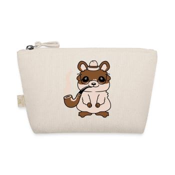 Mr. Hamster smokes pipe - Organic Pouch - nature - Front