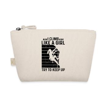 I Climb Like A Girl Try To Keep Up Bouldering Rock - Organic Pouch - nature - Front