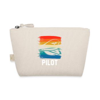 Retro Vintage Classic Pilot Aviation - Bio-Täschchen - Natur - Vorne