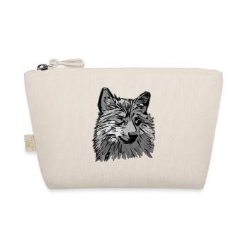 Wolfskopf wildes Tier Motiv Aufdruck mit Wolf - Bio-Täschchen - Natur - Vorne