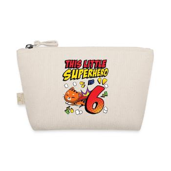 This little superhero is 6 cat owners 6. - Organic Pouch - nature - Front