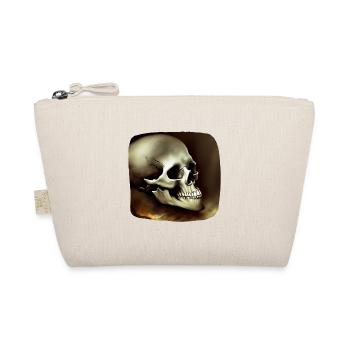 Totenkopf für Rocker - Bio-Täschchen - Natur - Vorne