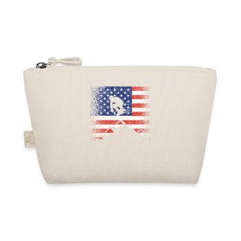 July 4 Skiers Funny Patriotic Skiing - Organic Pouch - nature - Front