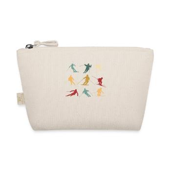 Retro Skier Silhouette Vintage Skiing Love - Organic Pouch - nature - Front
