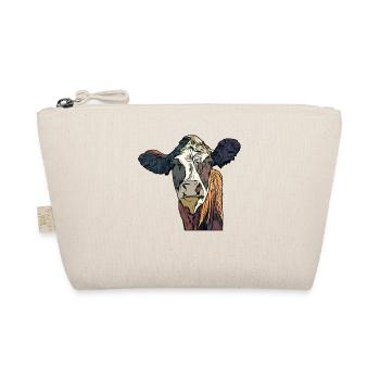Farmer Cattle Animal Head Motif Print with Bull - Organic Pouch - nature - Front