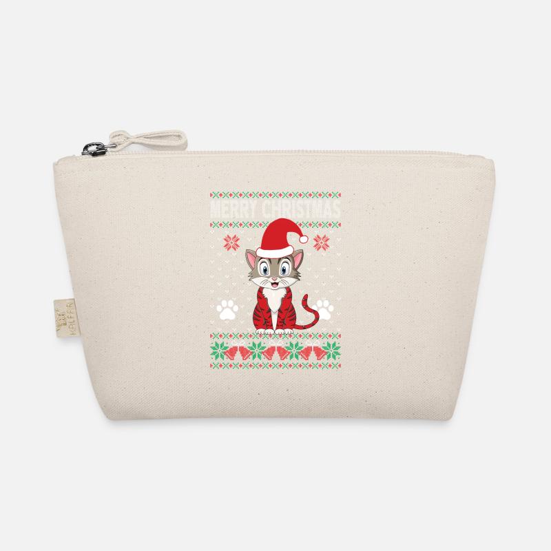 Hässlicher Weihnachtspullover Katzenliebhaber Weihnachtslichter Bio-Täschchen