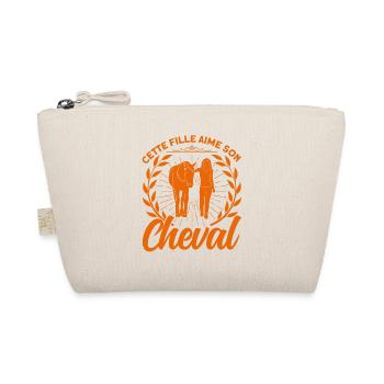 Horses Riding Rider Gift - Organic Pouch - nature - Front