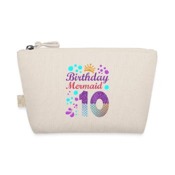 Birthday Mermaid 10 Shell Summer Vibe 10 - Organic Pouch - nature - Front