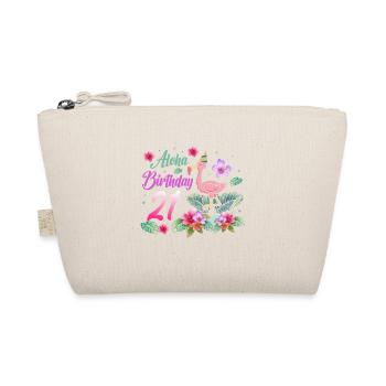 Aloha Birthday 21 Flamingo Bird 21st Birthday - Organic Pouch - nature - Front