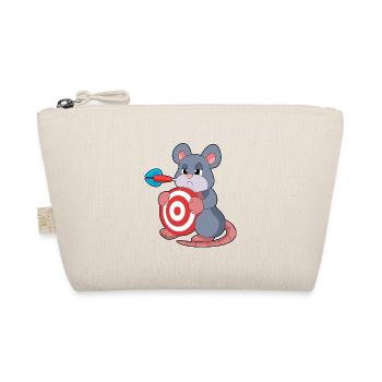 Maus Dart Dartpfeil Dartscheibe - Bio-Täschchen - Natur - Vorne