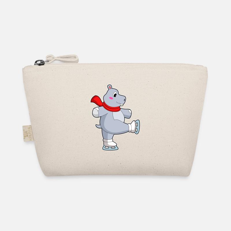 Nilpferd Eislaufen Schlittschuhe Bio-Täschchen