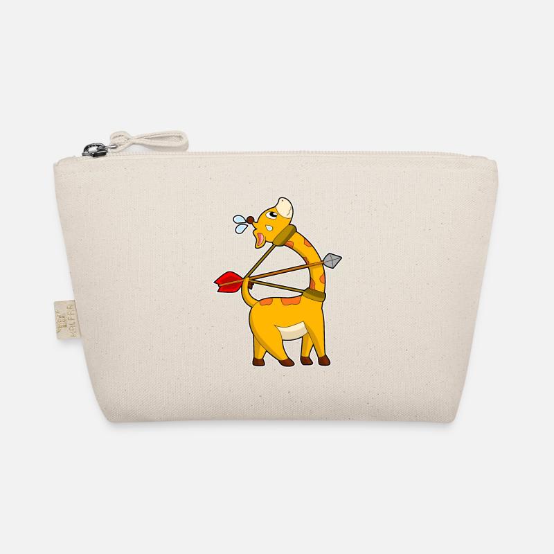 Giraffe Bogenschütze Pfeil Bogen - Bio-Täschchen - Natur