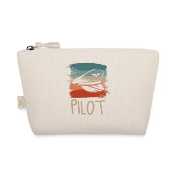 Retro Vintage Classic Pilot Aviation - Bio-Täschchen - Natur - Vorne
