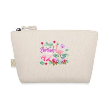 Aloha Birthday 42 Flamingo Bird 42nd Birthday - Organic Pouch - nature - Front