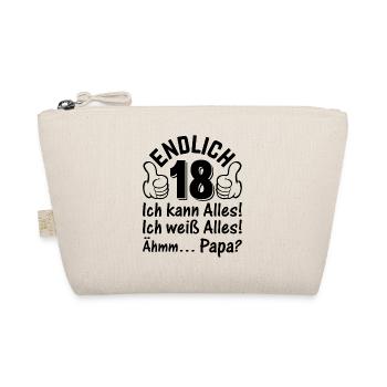 Endlich 18 Ich Kann Alles - 18. Geburtstag 18 Jahr - Bio-Täschchen - Natur - Vorne