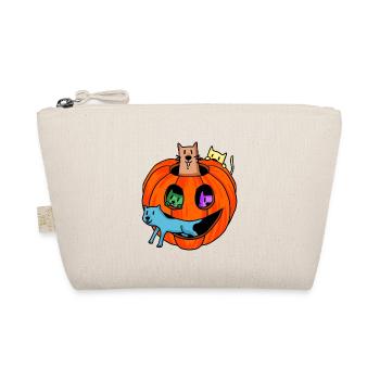 Halloween pumpkin with cats - Organic Pouch - nature - Front