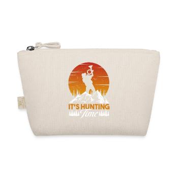 fun hunting time with hunting horn in nature - Organic Pouch - nature - Front