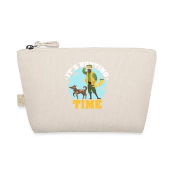 fun hunting time with hunting horn in nature - Organic Pouch - nature - Front