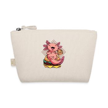 Axolotl Pet Cute Eating Burger und Getränke - Bio-Täschchen - Natur - Vorne