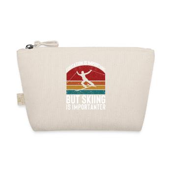 Education is important, but skiing is more important - Organic Pouch - nature - Front