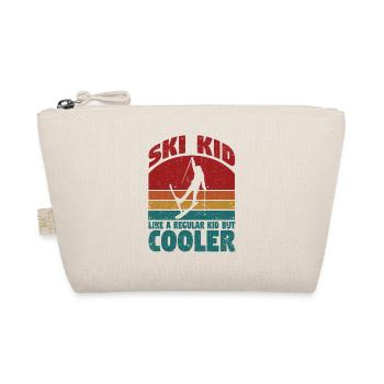 Funny Young Skiers Sport Downhill Skiing Youth - Organic Pouch - nature - Front