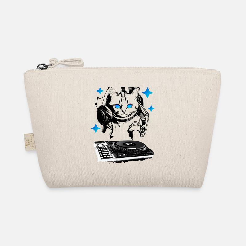 DJ cat with mixer Organic Pouch