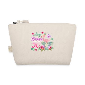 Aloha Birthday 50 Flamingo Bird 50th Birthday - Organic Pouch - nature - Front